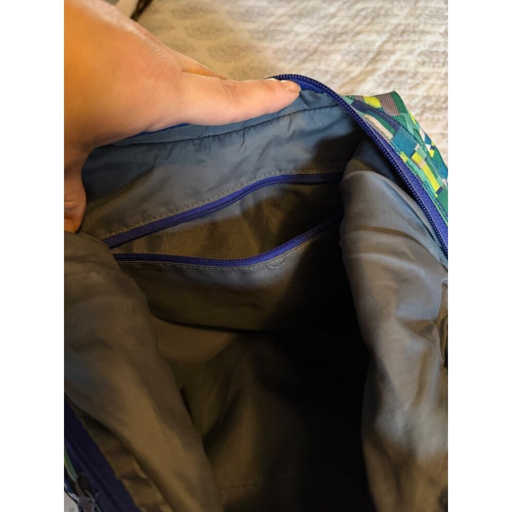 Kavu Womens Crossbody Bag With Adjustable Strap & Pixel Pattern Teal,Blue & Lime - Picture 7 of 13